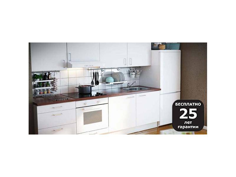 белая прямая кухня в Нижневартовске