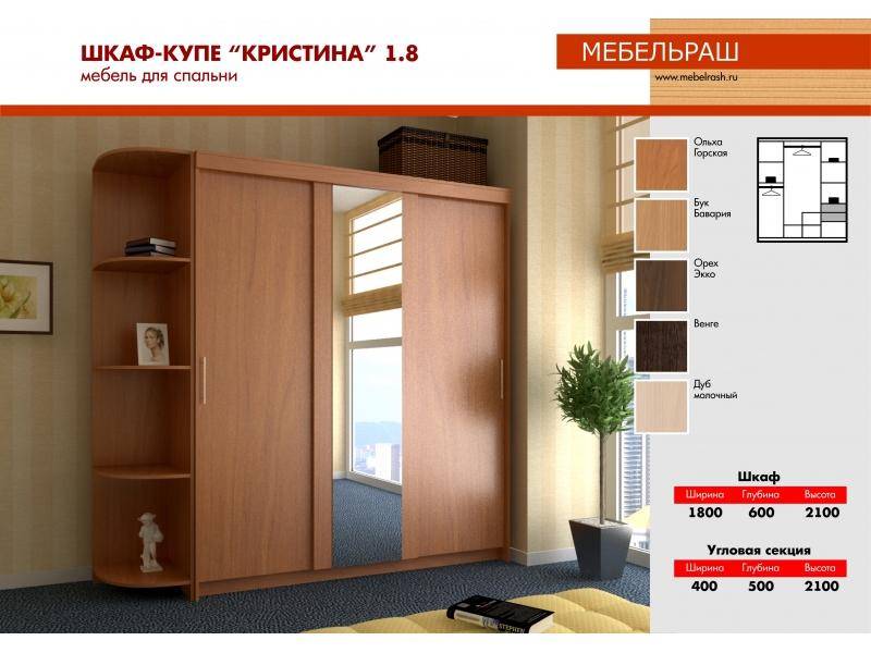 шкаф - купе кристина 1.8 в Нижневартовске