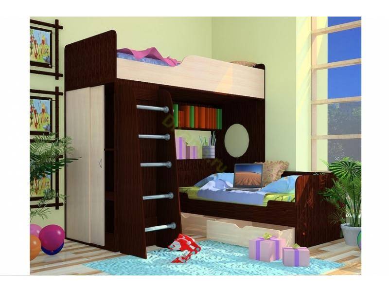 кровать-чердак с нижней кроватью орбита 9 в Нижневартовске