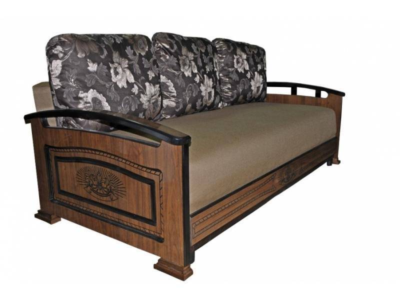 прямой диван с деревянными подлокотниками пальмира в Нижневартовске