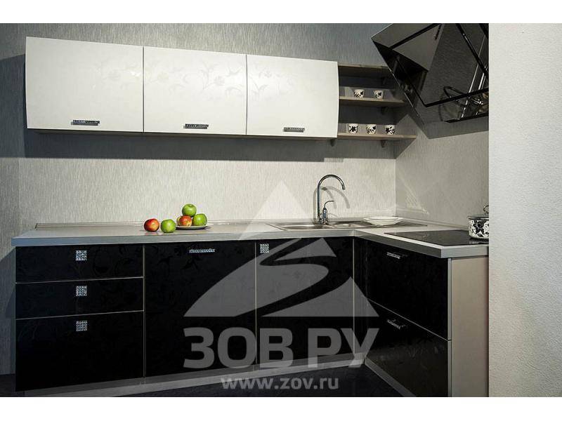 кухонный гарнитур постформинг лотос черный/белый в Нижневартовске