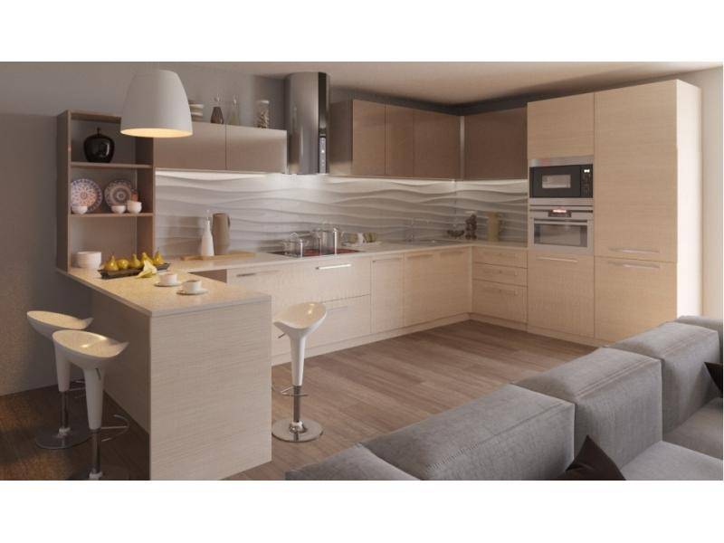 просторная кухня милк вуд в Нижневартовске