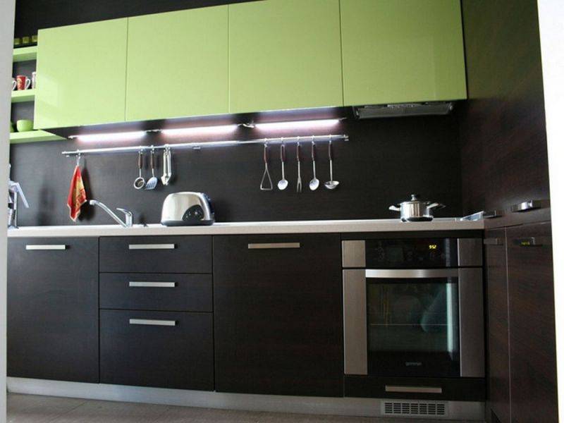 кухня современная 06 зеленая с венге в Нижневартовске