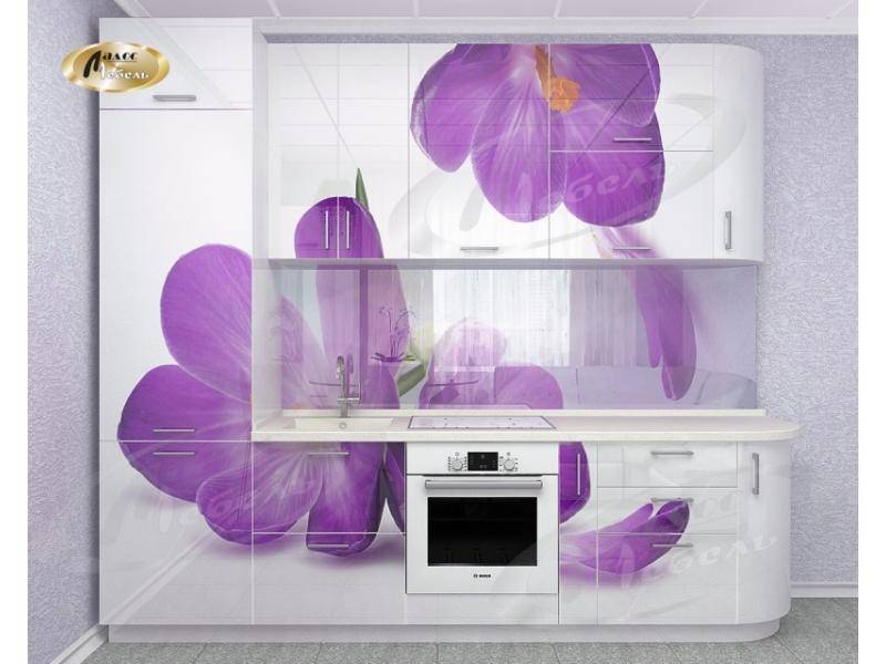 кухня прямая «крокус white gloss» в Нижневартовске