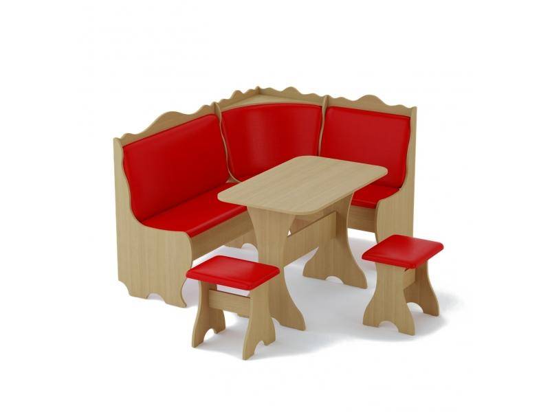 большой кухонный угол в красном цвете в Нижневартовске