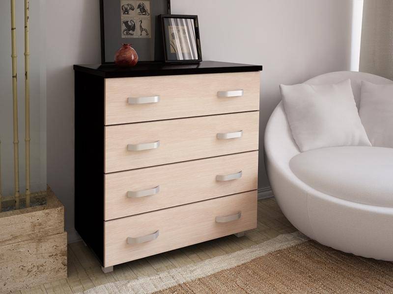 комод 4 ящика венге + беленый дуб эльф 7 в Нижневартовске