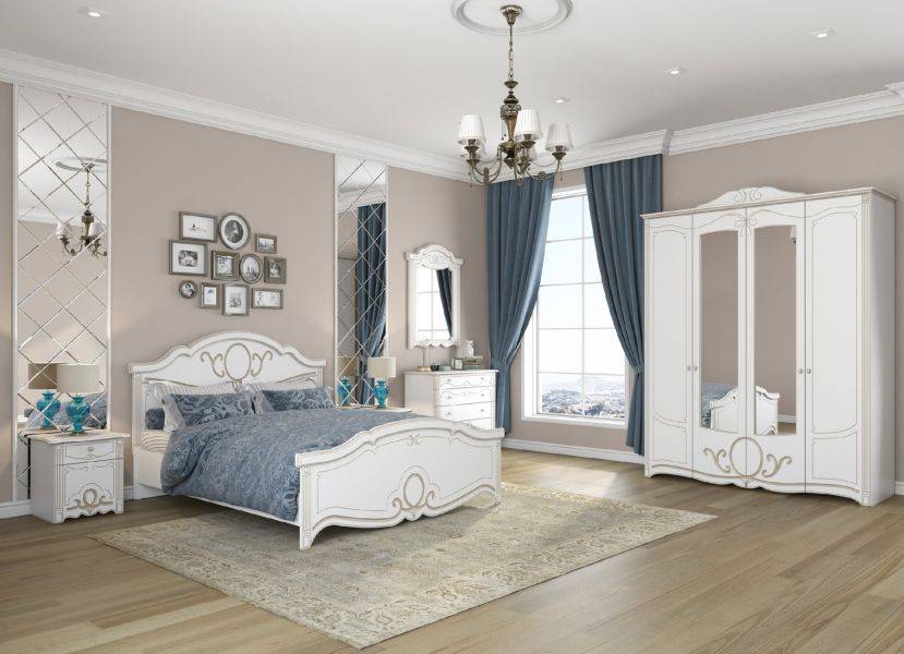 спальня барбара белый патина золото в Нижневартовске