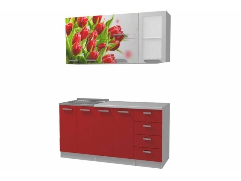 кухня прямая с фотопечатью смак 2-1 в Нижневартовске