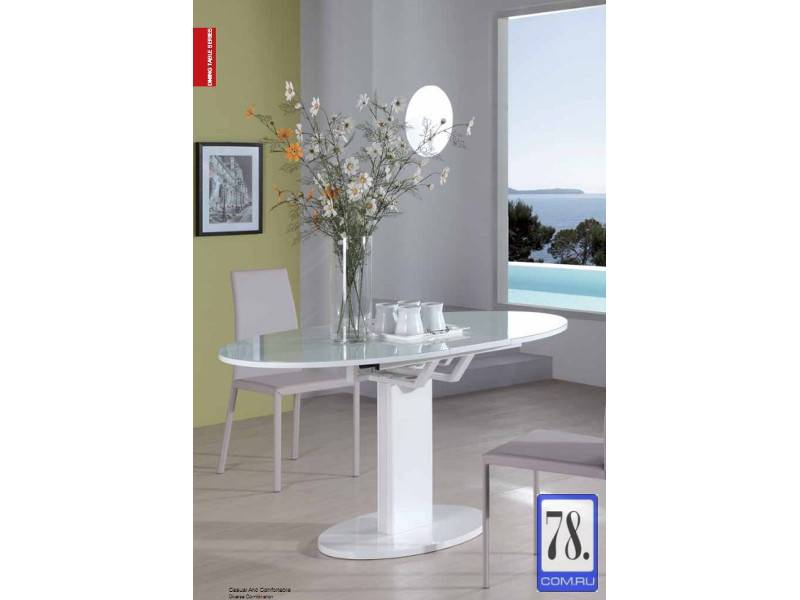 стол раскладной b2332-1 белое стекло в Нижневартовске