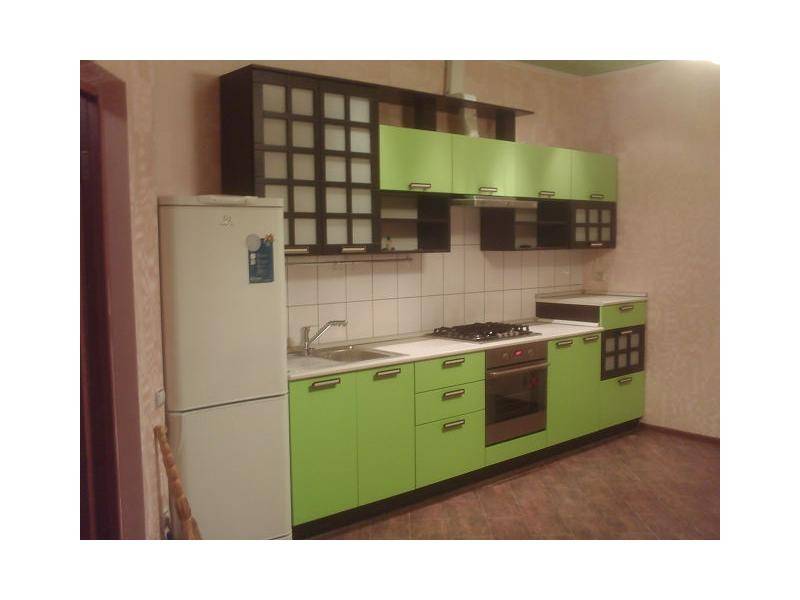 современная зеленая прямая кухня мдф в Нижневартовске