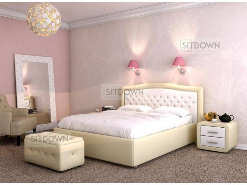 стильная бежевая кровать трошбей в Нижневартовске