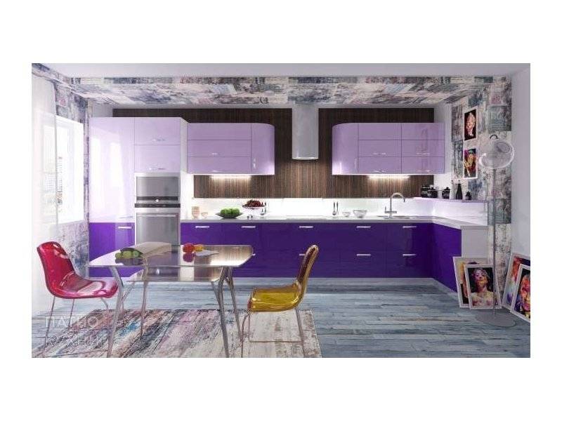 кухня smalto угловая (лиловая, сиреневая) в Нижневартовске