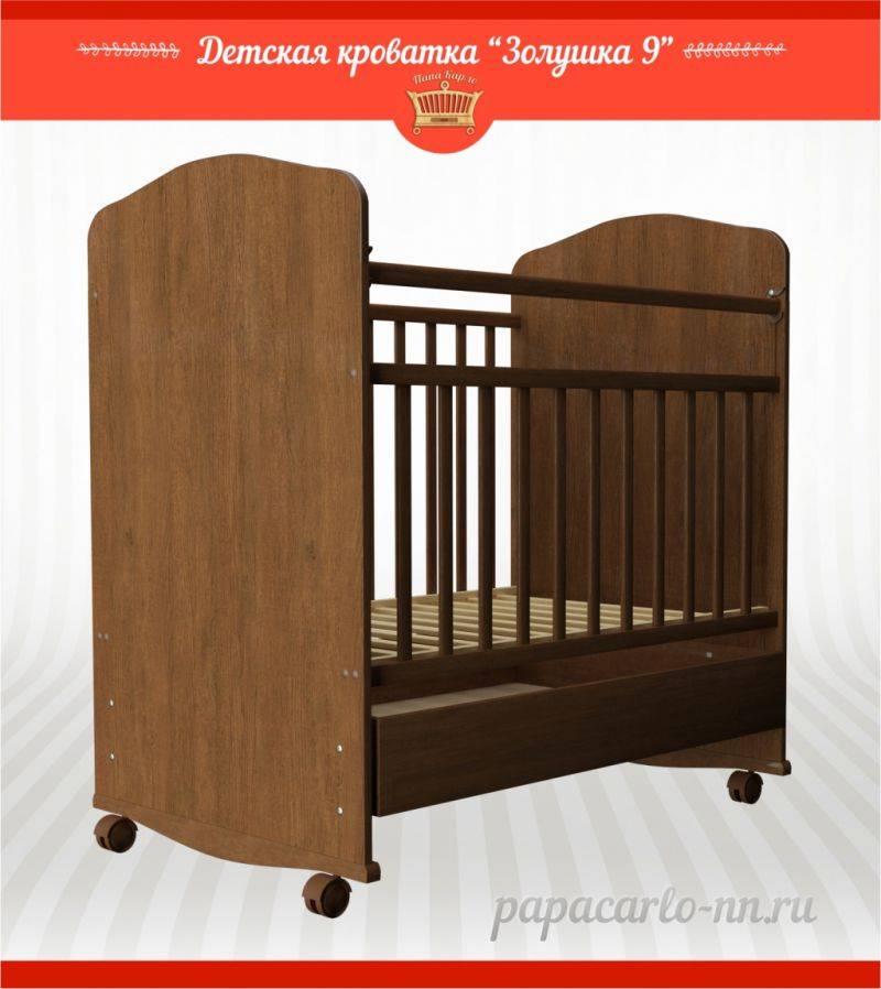 детская кроватка золушка 9 (колесо + качалка +ящик на направляющих) в Нижневартовске