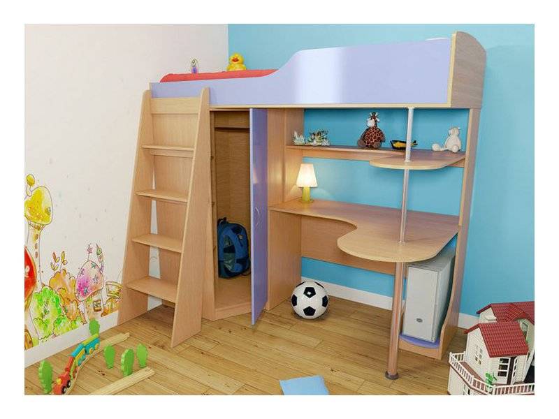 детская кровать чердак со шкафом в Нижневартовске