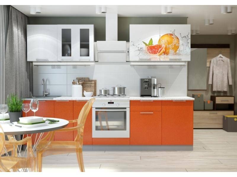 кухня премьера с фотопечатью прямая в Нижневартовске