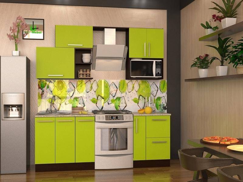 салатовая прямая кухня леон в Нижневартовске