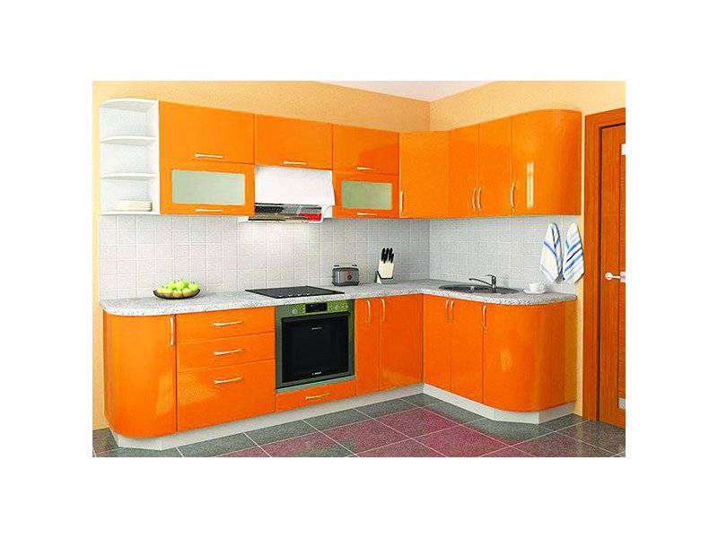угловая оранжевая кухня 26 в Нижневартовске
