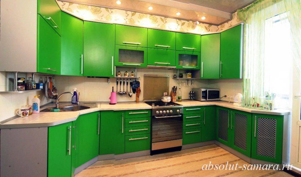 угловая кухня зеленая в Нижневартовске