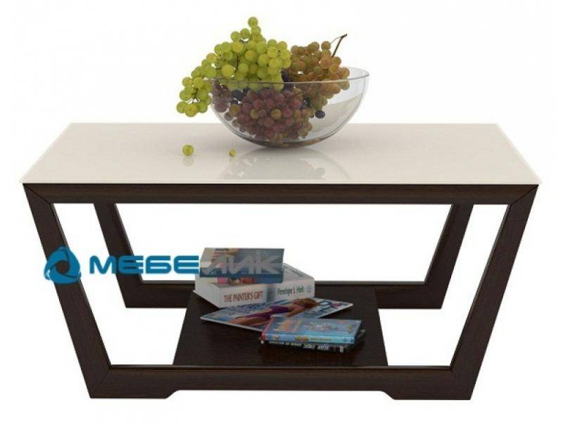 стол журнальный beautystyle 1 венге/стекло бежевое в Нижневартовске