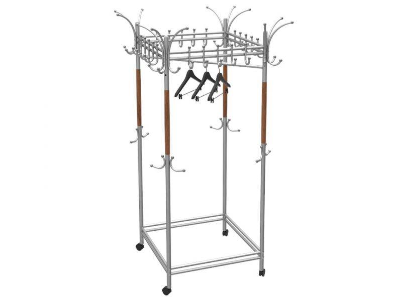 вешалка гардеробная на колесах галилео 216 металлик/средне-коричневый в Нижневартовске