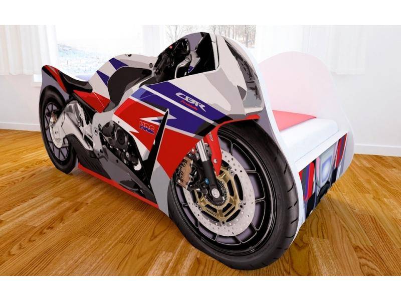 кровать детская с матовой фотопечатью мотоцикл в Нижневартовске