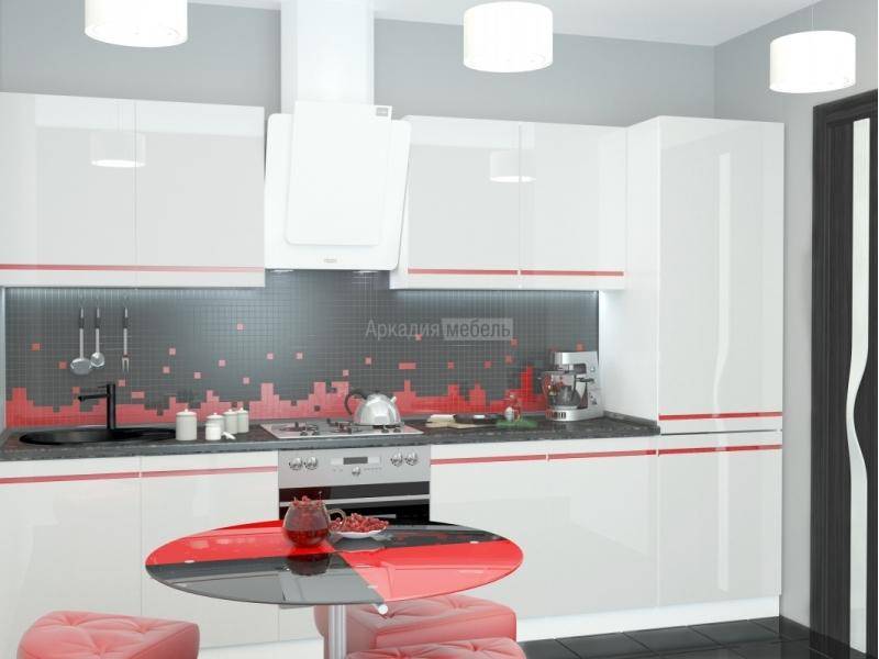 кухня прямая премиум 6 с фасадами эмаль в Нижневартовске