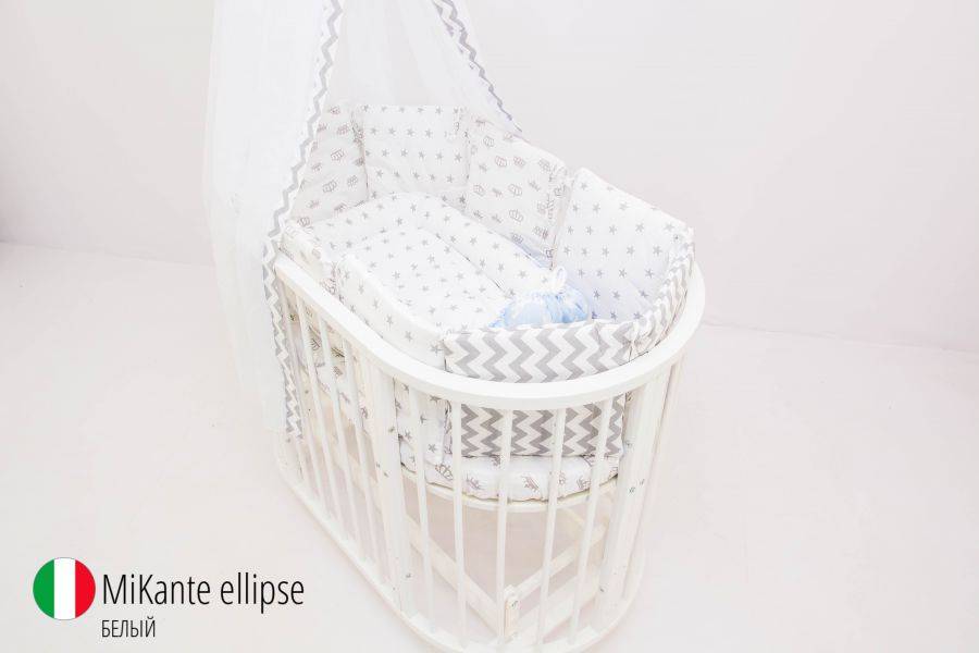 детская кроватка трансформер 6 в 1 «mikante белая» в Нижневартовске