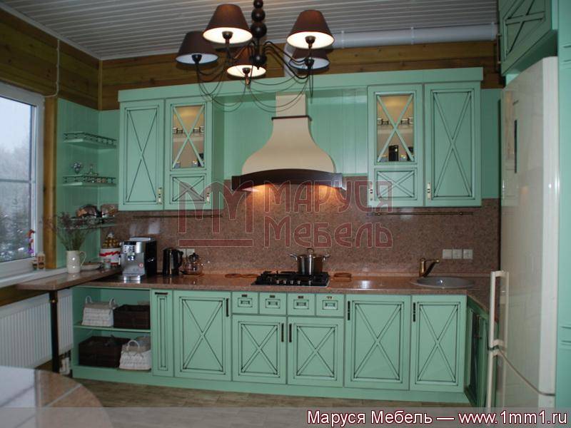 кухня прямая фисташковая мдф в Нижневартовске