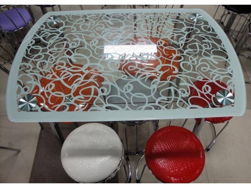 стол стеклянный «белая галактика» в Нижневартовске