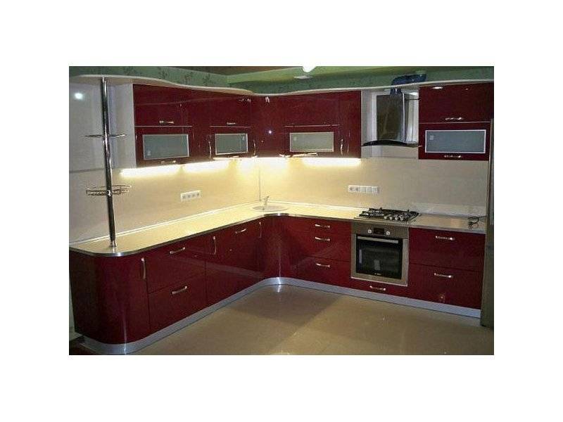 кухня бардовая угловая в Нижневартовске