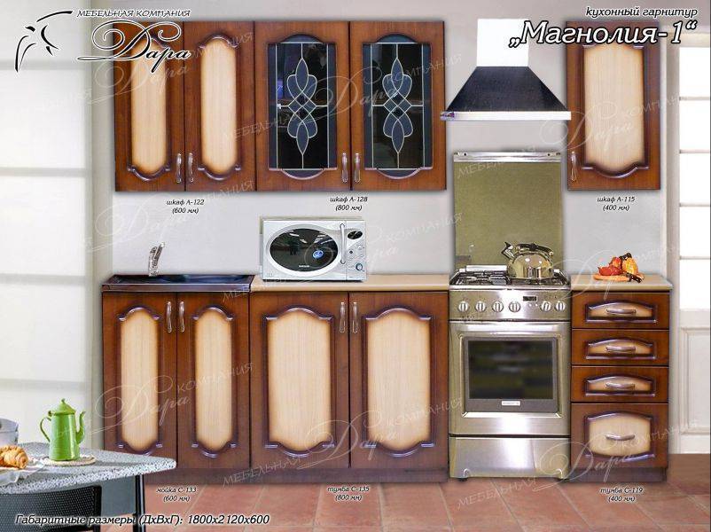 кухня прямая магнолия-1 в Нижневартовске