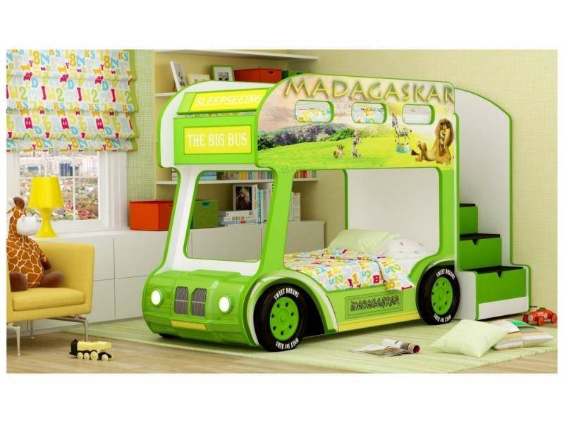 двухъярусная кровать-aвтобус madagaskar в Нижневартовске
