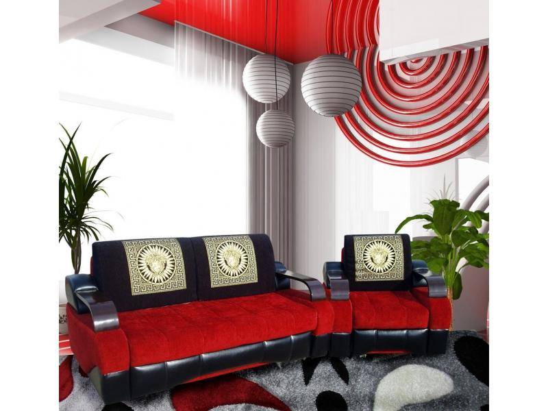 черно-красный прямой диван корона 8 в Нижневартовске