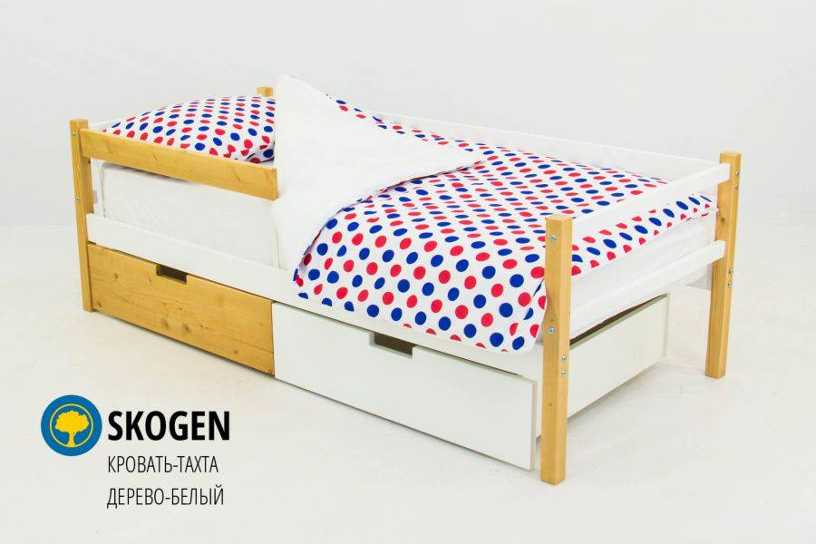 детская деревянная кровать-тахта бельмарко skogen дерево-белый в Нижневартовске