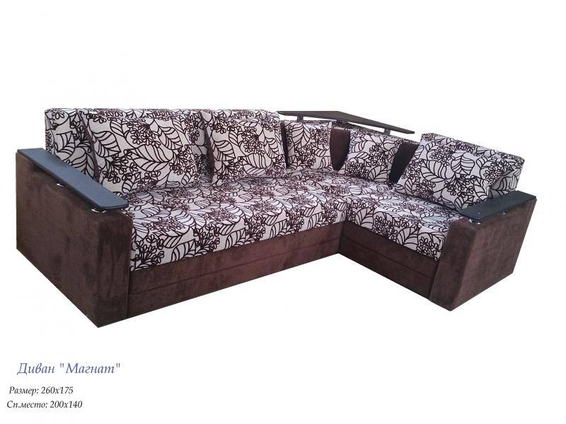 угловой диван с полкой магнат в Нижневартовске