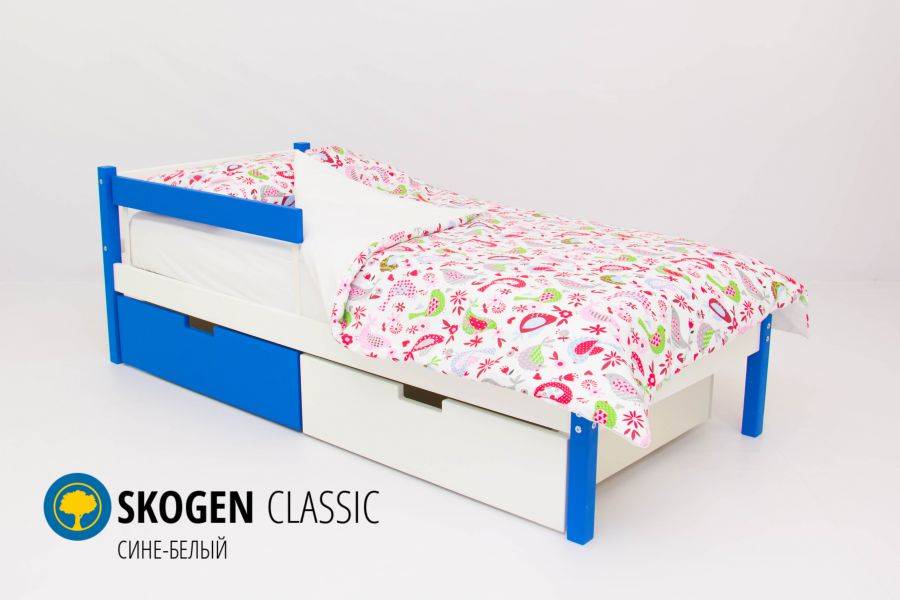 детская кровать skogen classic сине-белый в Нижневартовске