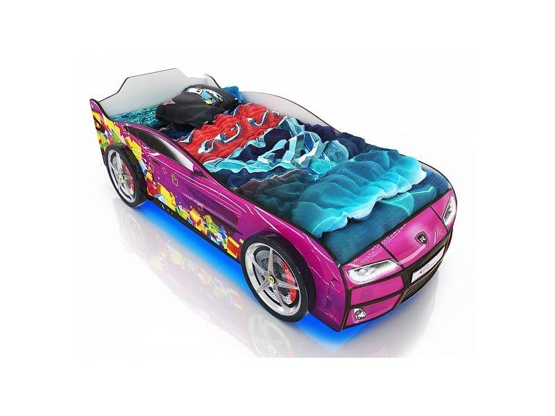 кровать-машинка romack kiddy сиреневая в Нижневартовске