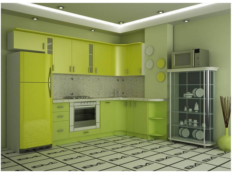 кухня угловая мдф фисташка в Нижневартовске