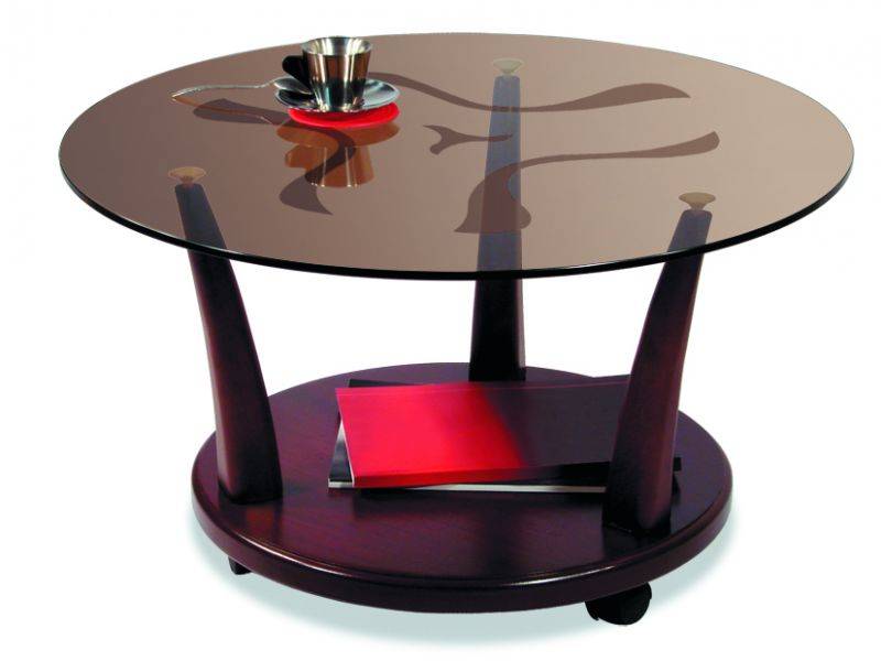 стол журнальный квартет 4м средне коричневый/тонированное в Нижневартовске