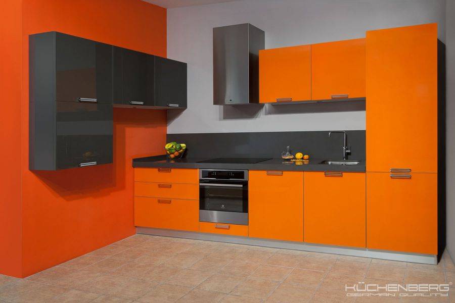 яркая оранжевая кухня grazia в Нижневартовске