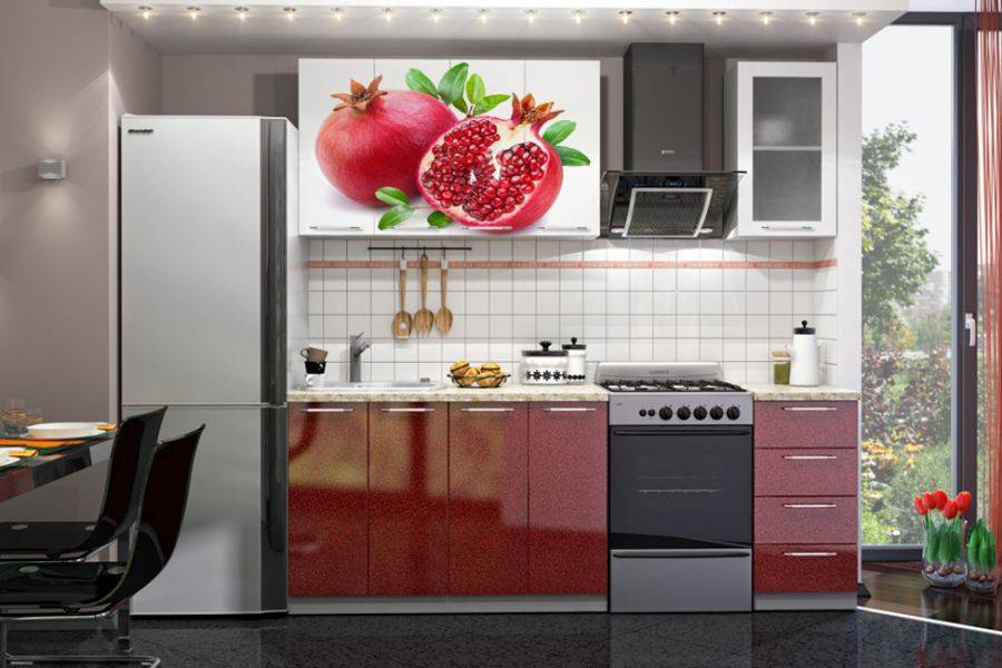 кухонный гарнитур с фотопечатью гранат в Нижневартовске