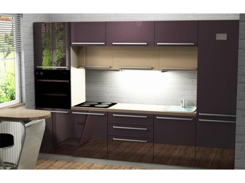 прямая кухня фасады мдф глянец в Нижневартовске