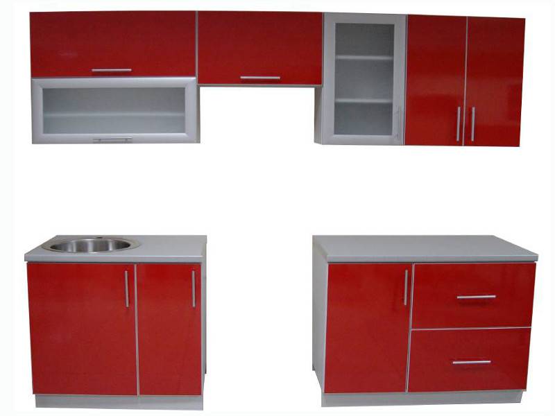 кухня прямая красная в Нижневартовске