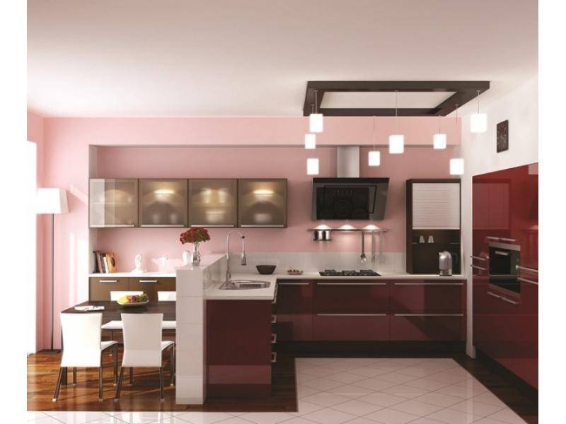 кухонный гарнитур угловой бордо в Нижневартовске