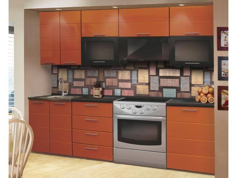 кухня прямая апельсиновый фреш в Нижневартовске