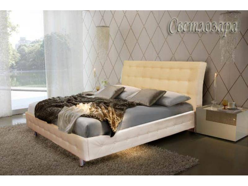 кровать светлозарпа с мягким изголовьем кожа в Нижневартовске