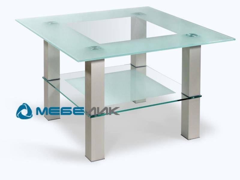 стол журнальный кристалл 1 алюминий/прозрачное в Нижневартовске