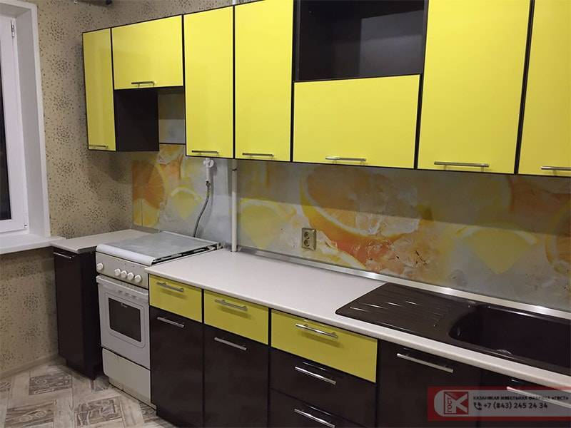 копия кухня модерн желтая и венге в Нижневартовске