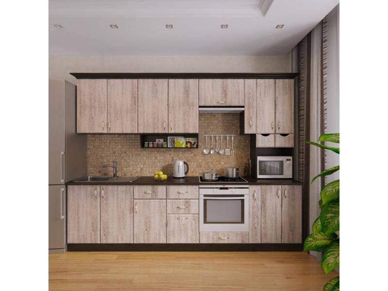 большой прямой кухонный гарнитур сосна выбеленная в Нижневартовске