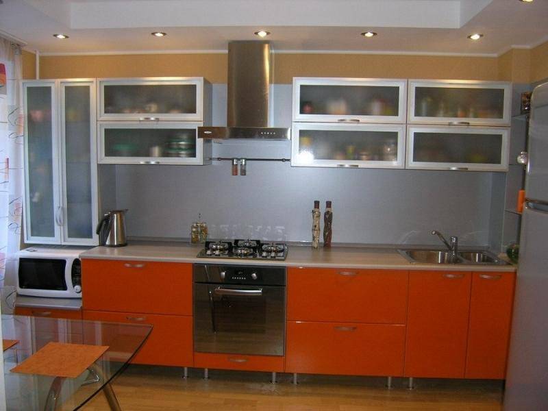 кухня прямая оранжевая в Нижневартовске